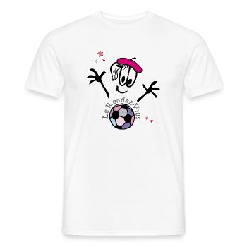 Football, Women's Football, Comic - Men's T-Shirt - white - Front - AI Model Male 178 dark (178cm)