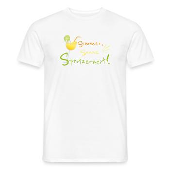 Sommer, Sonne, Spritzerzeit! Weinglas - Männer T-Shirt - Weiß - Vorne - AI Model Male 178 dark (178cm)