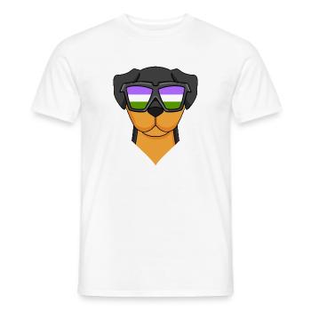 Genderqueer Chien Lgbt Rottweiler - T-shirt homme - blanc - Devant - AI Model Male 178 dark (178cm)