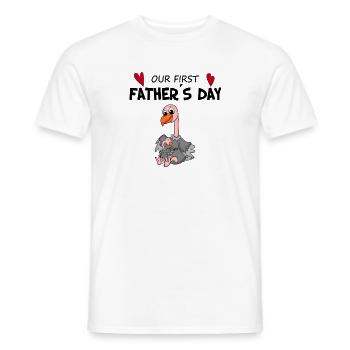 Father's Day Gift - Our First Father's Day - Men's T-Shirt - white - Front - AI Model Male 178 dark (178cm)