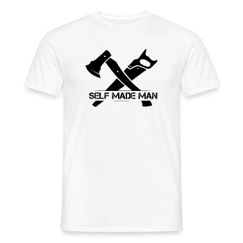 Icône du logo Symbole de la scie à hache Illustration Graphique - T-shirt homme - blanc - Devant - AI Model Male 178 dark (178cm)