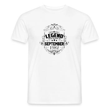 A legend was born in September 1982 - Men's T-Shirt - white - Front - AI Model Male 178 dark (178cm)