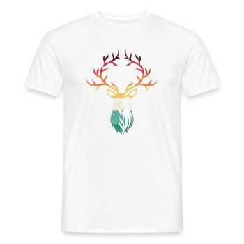 Hirschgeweih mit Farbverlauf - Männer T-Shirt - Weiß - Vorne - AI Model Male 178 dark (178cm)