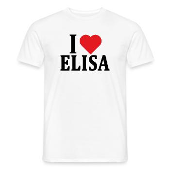 maglietta Io amo Elisa t-shirt idea regalo - T-shirt uomo - bianco - Fronte - AI Model Male 178 dark (178cm)