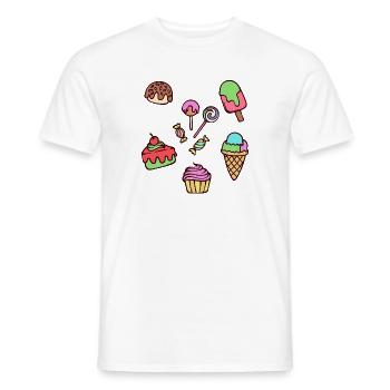Eis Lecker Süßigkeiten Naschkatzen Bonbon Cupcake - Männer T-Shirt - Weiß - Vorne - AI Model Male 178 dark (178cm)