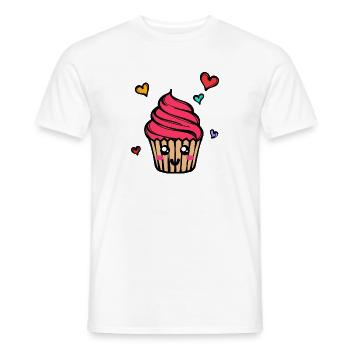 Süßigkeiten Lecker Naschen Backen Cupcake Herz - Männer T-Shirt - Weiß - Vorne - AI Model Male 178 dark (178cm)