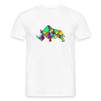Geometric Camel Puzzle Neon Colors - Men's T-Shirt - white - Front - AI Model Male 178 dark (178cm)