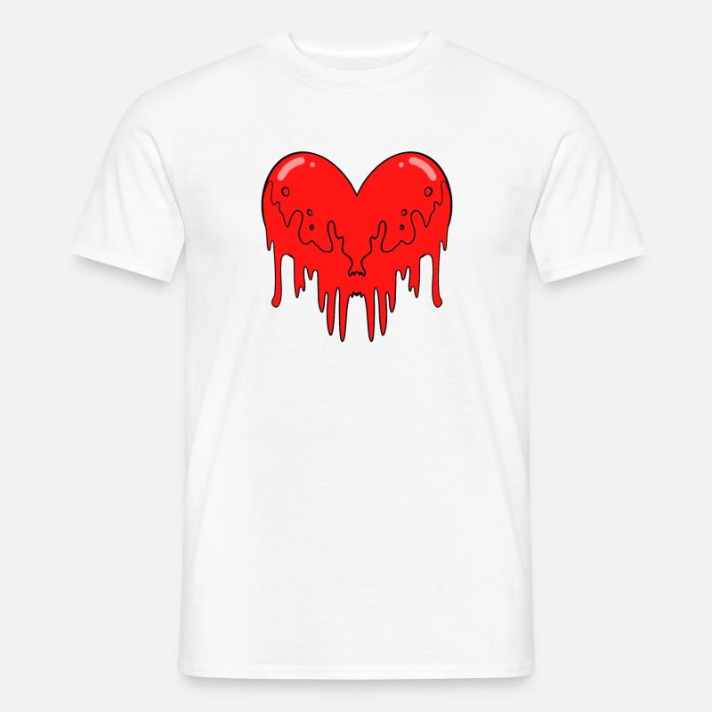 Herz Blut - Männer T-Shirt - Weiß