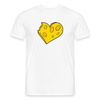 Heart of Cheese - Cheese Love - Men's T-Shirt - white - Front - AI Model Male 178 dark (178cm)