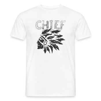chief chief icon feathers logo icon indian - Men's T-Shirt - white - Front - AI Model Male 178 dark (178cm)