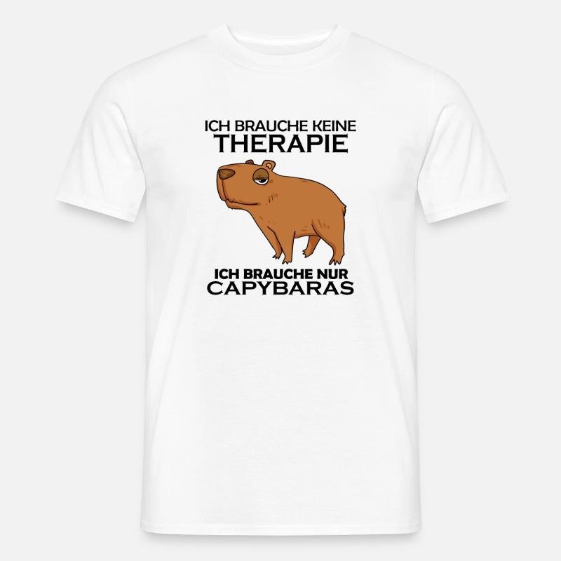 Capybara Wasserschwein Spruch Geschenk - Männer T-Shirt - Weiß