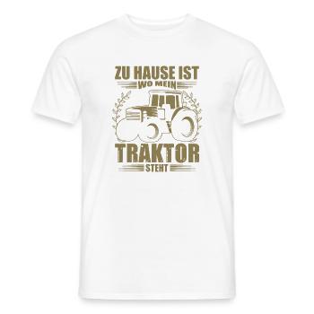 Landwirt Sprüche zu Hause ist wo mein Traktor - Männer T-Shirt - Weiß - Vorne - AI Model Male 178 dark (178cm)