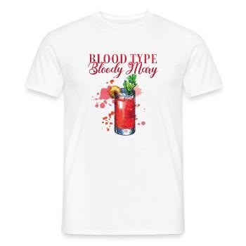 Blood Type Bloody Mary Cocktail for Bartenders - Men's T-Shirt - white - Front - AI Model Male 178 dark (178cm)