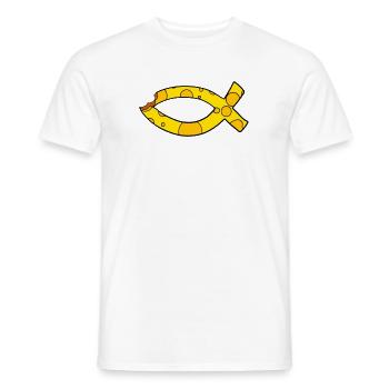 Fromage symbole de poisson - T-shirt homme - blanc - Devant - AI Model Male 178 dark (178cm)