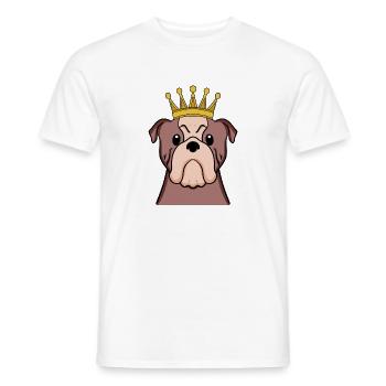 Chien avec couronne - Bulldog avec couronne - T-shirt homme - blanc - Devant - AI Model Male 178 dark (178cm)