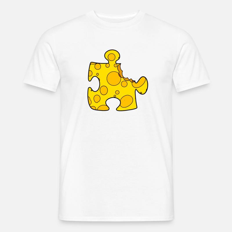 Käse Puzzle - Männer T-Shirt - Weiß
