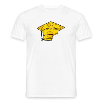 Casquette de diplômé - T-shirt homme - blanc - Devant - AI Model Male 178 dark (178cm)