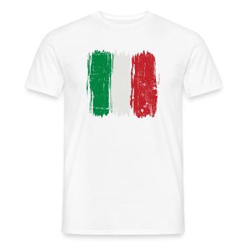 Italian Flag Brush Stroke - Men's T-Shirt - white - Front - AI Model Male 178 dark (178cm)