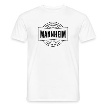 Mannheim Baden-Württemberg Deutschland Vintage  - Männer T-Shirt - Weiß - Vorne - AI Model Male 178 dark (178cm)