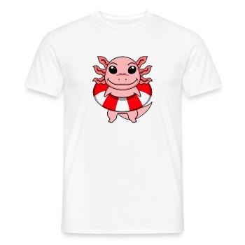 Axolotl Natation Bouée de sauvetage - T-shirt homme - blanc - Devant - AI Model Male 178 dark (178cm)