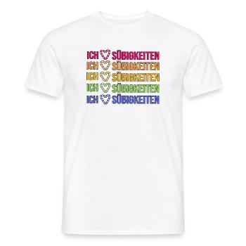 Ich Liebe Süßigkeiten Herz Naschkatzen Statement - Männer T-Shirt - Weiß - Vorne - AI Model Male 178 dark (178cm)