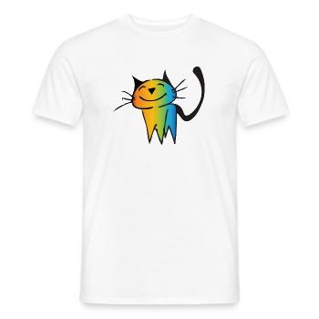 Cute Rainbow Cat - Männer T-Shirt - Weiß - Vorne - AI Model Male 178 dark (178cm)