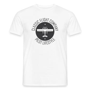 Flugzeug Symbol Fliegen Pilot Piloten Klassiker - Männer T-Shirt - Weiß - Vorne - AI Model Male 178 dark (178cm)