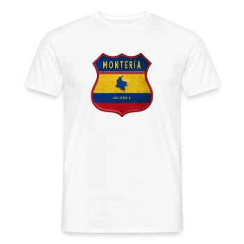 Armoiries de la Montería Colombia - T-shirt homme - blanc - Devant - AI Model Male 178 dark (178cm)