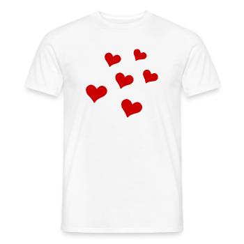 Verstreute Herzen - Männer T-Shirt - Weiß - Vorne - AI Model Male 178 dark (178cm)