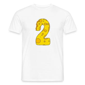 Zahl 2 Ziffer Käse - Männer T-Shirt - Weiß - Vorne - AI Model Male 178 dark (178cm)