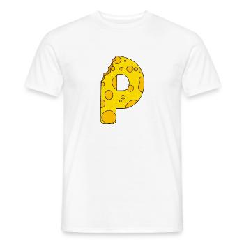 Buchstabe P - Männer T-Shirt - Weiß - Vorne - AI Model Male 178 dark (178cm)