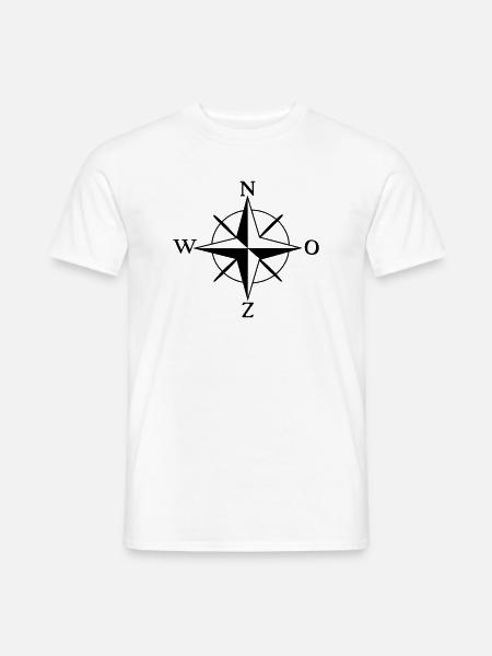 Compass North East West South - Men's T-Shirt - white