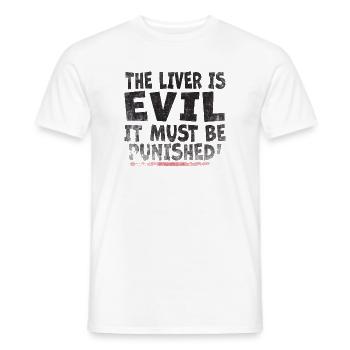 The liver is evil and is punished - Men's T-Shirt - white - Front - AI Model Male 178 dark (178cm)