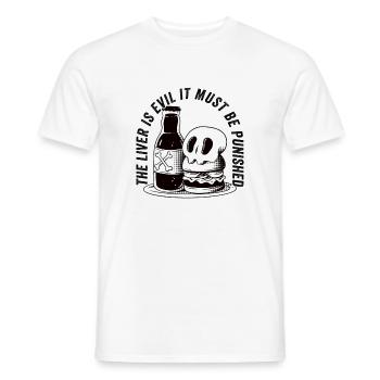 The liver is evil and is punished - Men's T-Shirt - white - Front - AI Model Male 178 dark (178cm)