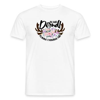 Blumenmuster mit Hirschgeweih - Männer T-Shirt - Weiß - Vorne - AI Model Male 178 dark (178cm)