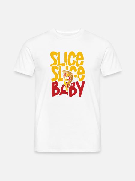 Slice slice baby pizza - Männer T-Shirt - Weiß
