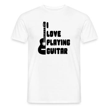 I love playing guitar for guitarists * - Men's T-Shirt - white - Front - AI Model Male 178 dark (178cm)