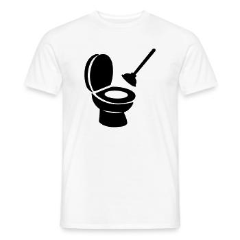 Toilet with unblocker - Men's T-Shirt - white - Front - AI Model Male 178 dark (178cm)