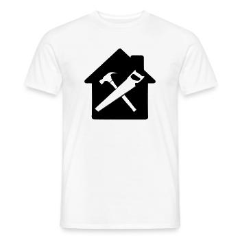 Carpenter tool logo house building - Men's T-Shirt - white - Front - AI Model Male 178 dark (178cm)