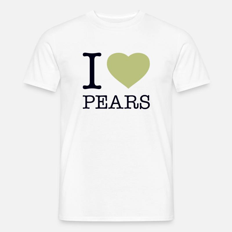 I LOVE PEARS Birne Birnen - Männer T-Shirt - Weiß