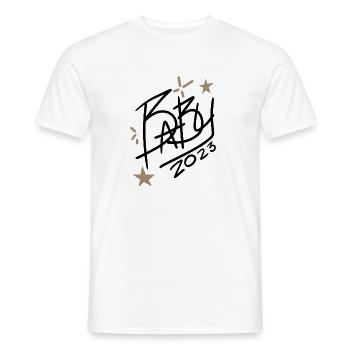 Bébé 2023 - Naissance Enceinte 2023 Grossesse - T-shirt homme - blanc - Devant - AI Model Male 178 dark (178cm)