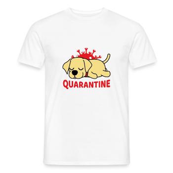 Cute dog with quarantine motif - Men's T-Shirt - white - Front - AI Model Male 178 dark (178cm)