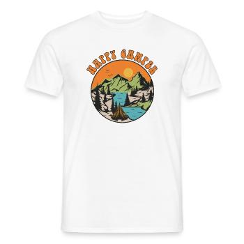 Happy Camper - T-shirt homme - blanc - Devant - AI Model Male 178 dark (178cm)
