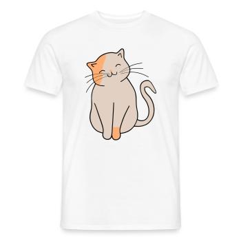 Katze - Männer T-Shirt - Weiß - Vorne - AI Model Male 178 dark (178cm)