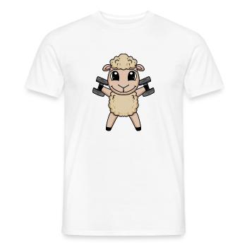 Bodybuilder Sheep Fitness Motivational Gift - Men's T-Shirt - white - Front - AI Model Male 178 dark (178cm)