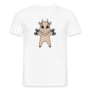 Bodybuilder Goat Fitness Motivation Gift - Men's T-Shirt - white - Front - AI Model Male 178 dark (178cm)