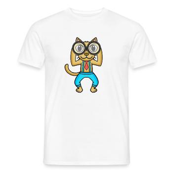 Télescope Astronomie Astronome Chat - T-shirt homme - blanc - Devant - AI Model Male 178 dark (178cm)