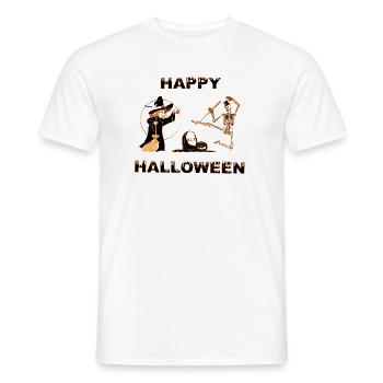 Sorciers d’Halloween effrayants et conception de squelette - T-shirt homme - blanc - Devant - AI Model Male 178 dark (178cm)