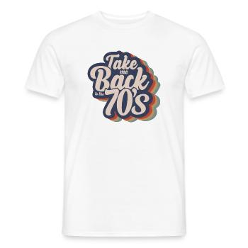 Take Me Back To The 70s - Men's T-Shirt - white - Front - AI Model Male 178 dark (178cm)
