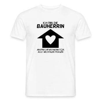 Bauherrin Hausbau Baustelle Richtfest - Männer T-Shirt - Weiß - Vorne - AI Model Male 178 dark (178cm)